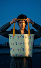 XL Tote Bag with Pocket - 'Spring Stems'