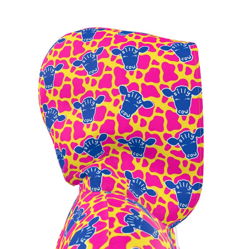 Knee-Length Hooded Rain Jacket - 'Silly Cow' Womens Hooded Rain Mac