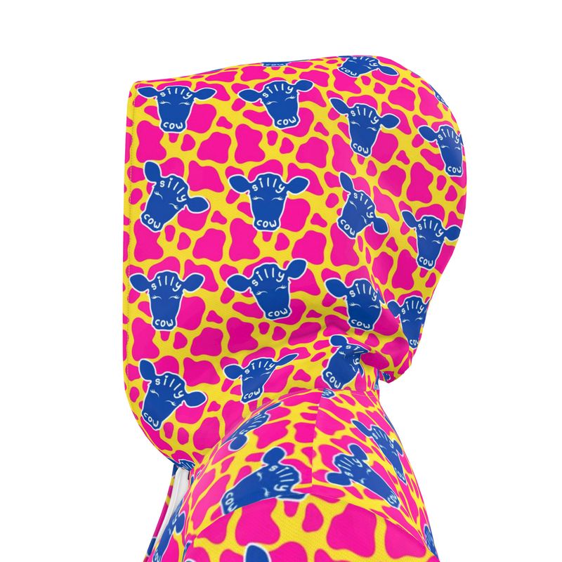 Knee-Length Hooded Rain Jacket - 'Silly Cow' Womens Hooded Rain Mac