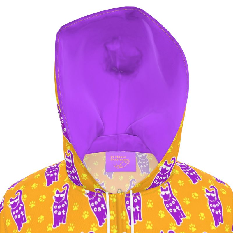 Knee-Length Hooded Rain Jacket - 'Cool Cat' Womens Hooded Rain Mac