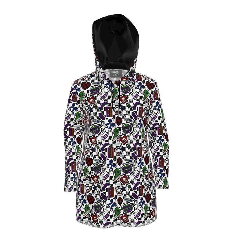 Knee-Length Hooded Rain Jacket - 'Not A Phase, Mom' Womens Hooded Rain Mac