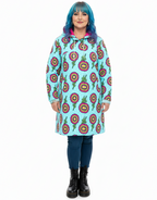 Knee-Length Hooded Rain Jacket - 'Blooming With Joy' Womens Hooded Rain Mac