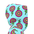 Knee-Length Hooded Rain Jacket - 'Blooming With Joy' Womens Hooded Rain Mac