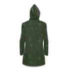 Knee-Length Hooded Rain Jacket - 'Dark Forest' Womens Hooded Rain Mac