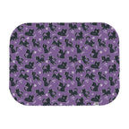 Mini Polar Fleece Pet Blanket - 'Purrple Playtime' Single Layer Blankets