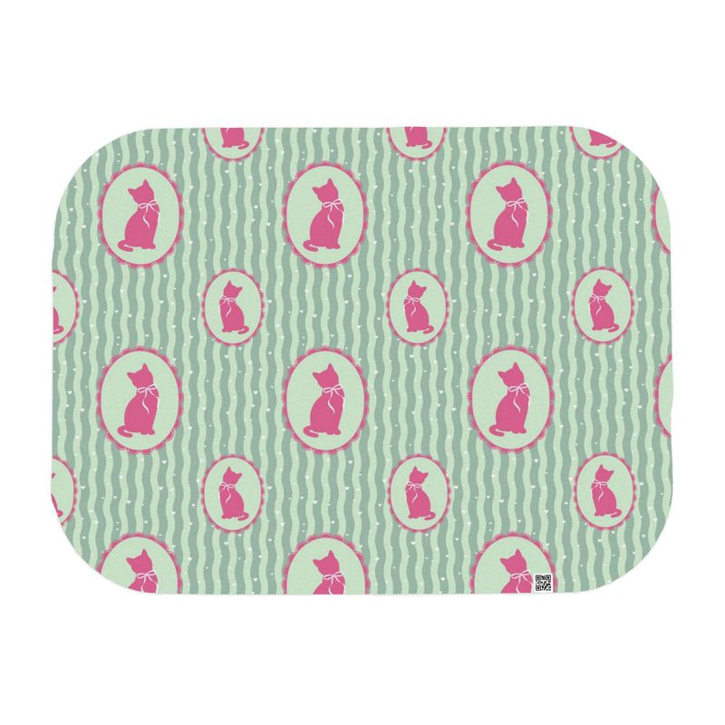Mini Polar Fleece Pet Blanket - 'Fancy Feline' Single Layer Blankets