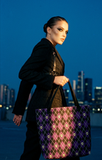 XL Tote Bag with Pocket - 'Diamond Skulls'