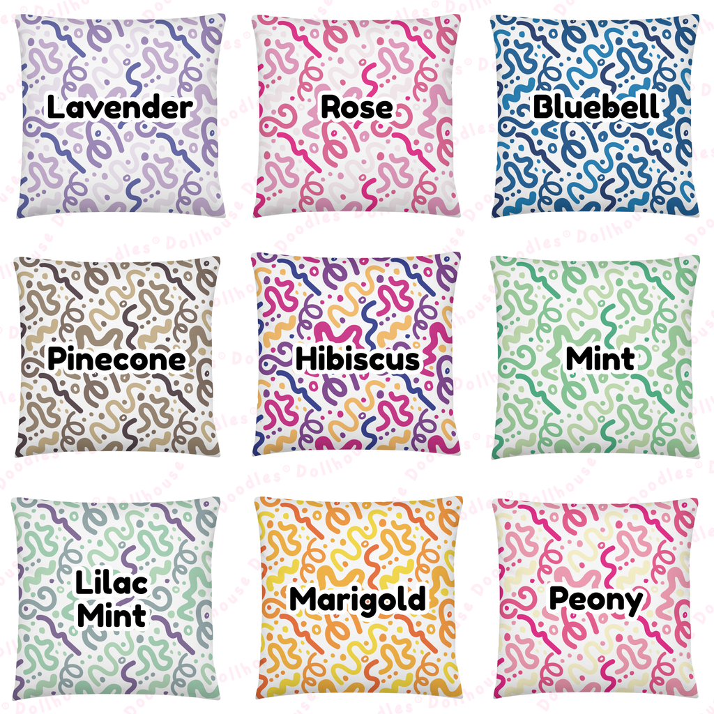 JUMBO Squishy Square Throw Pillow - 'Squiggles'