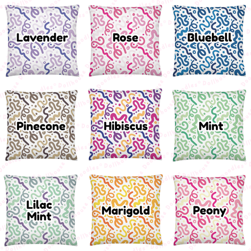 JUMBO Squishy Square Throw Pillow - 'Squiggles'