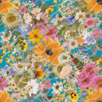 Long Sleeve Pocket Flare Dress - 'Pressed Flowers'