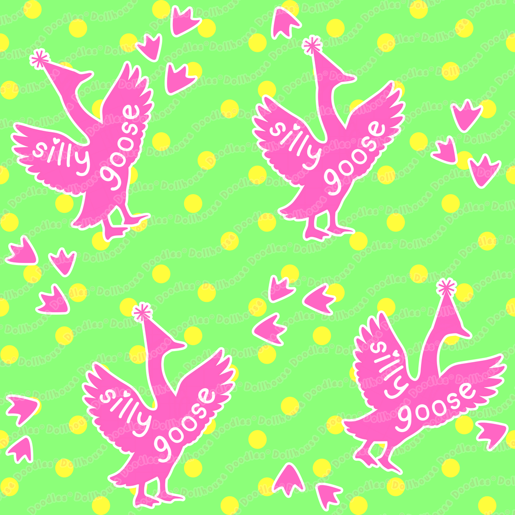 Long Sleeve Pocket Flare Dress - 'Silly Goose'