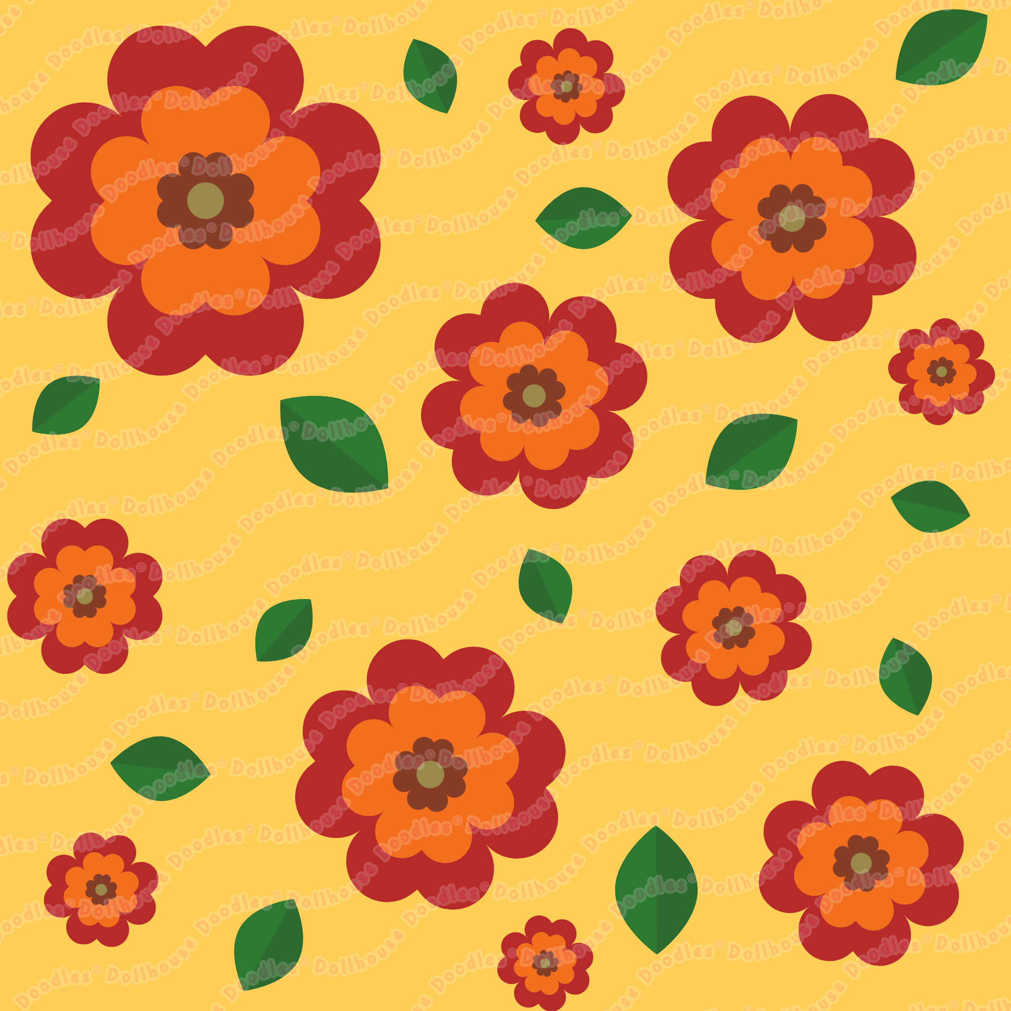 Long Sleeve Pocket Flare Dress - 'Petal Pop'