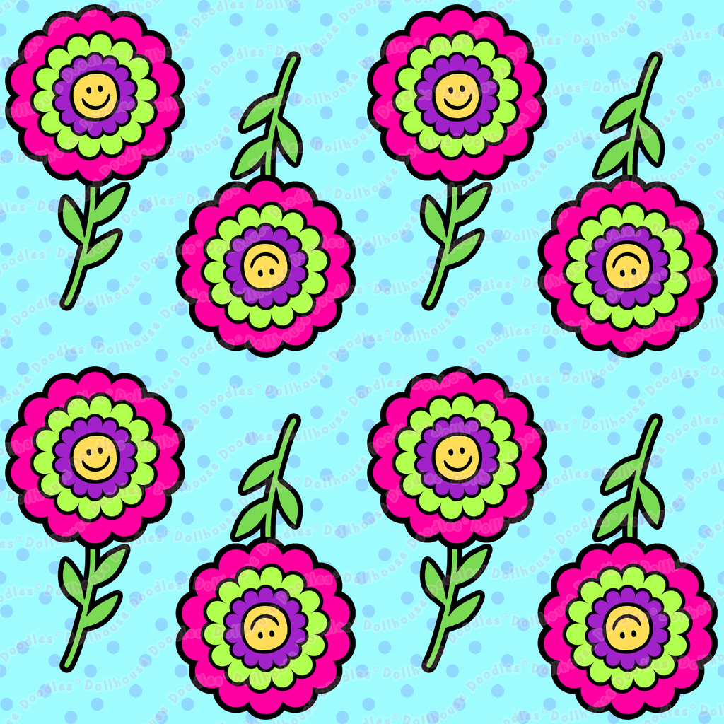 Long Sleeve Pocket Flare Dress - 'Blooming With Joy'