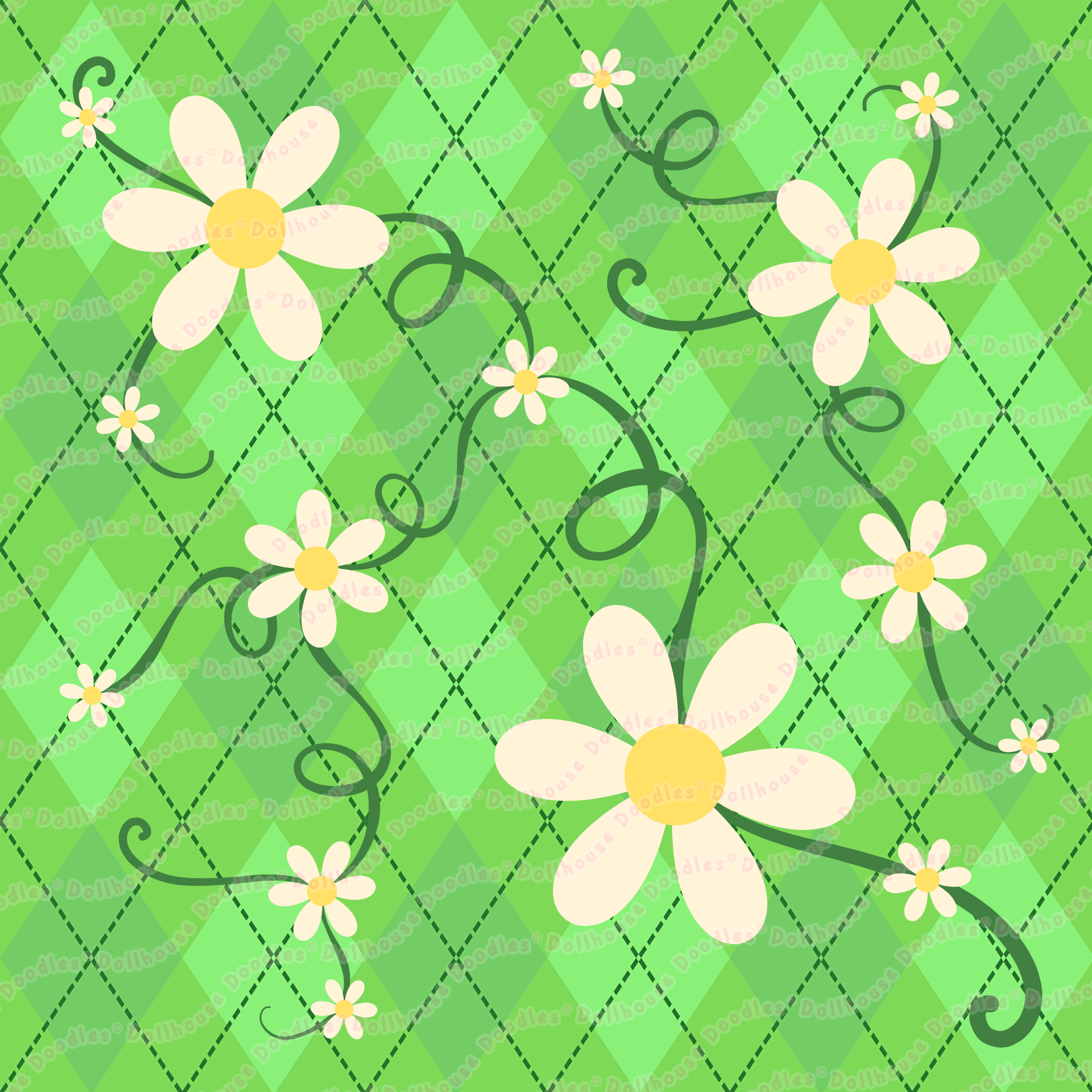 Long Sleeve Pocket Flare Dress - 'Daisy Chain'