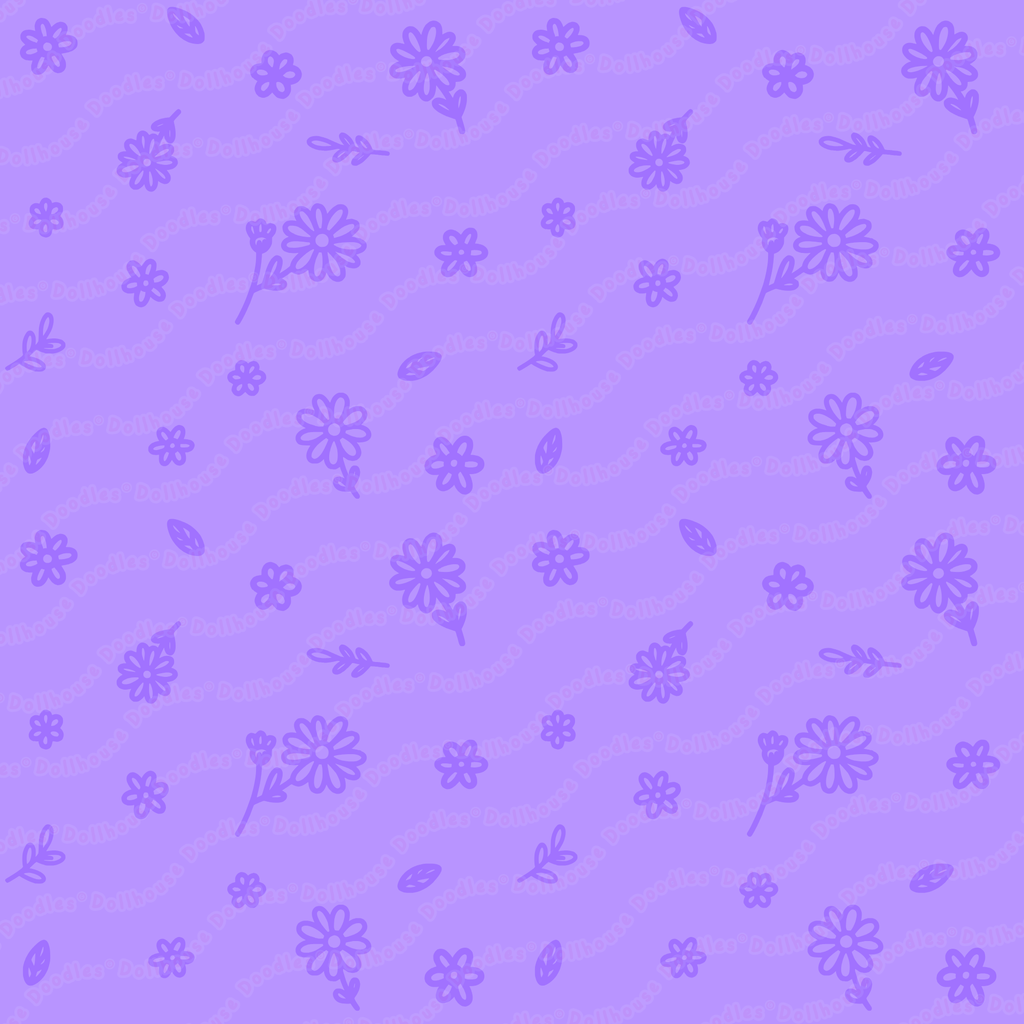 Long Sleeve Pocket Flare Dress - 'Itsy Bitsy Daisy (Lavender)'