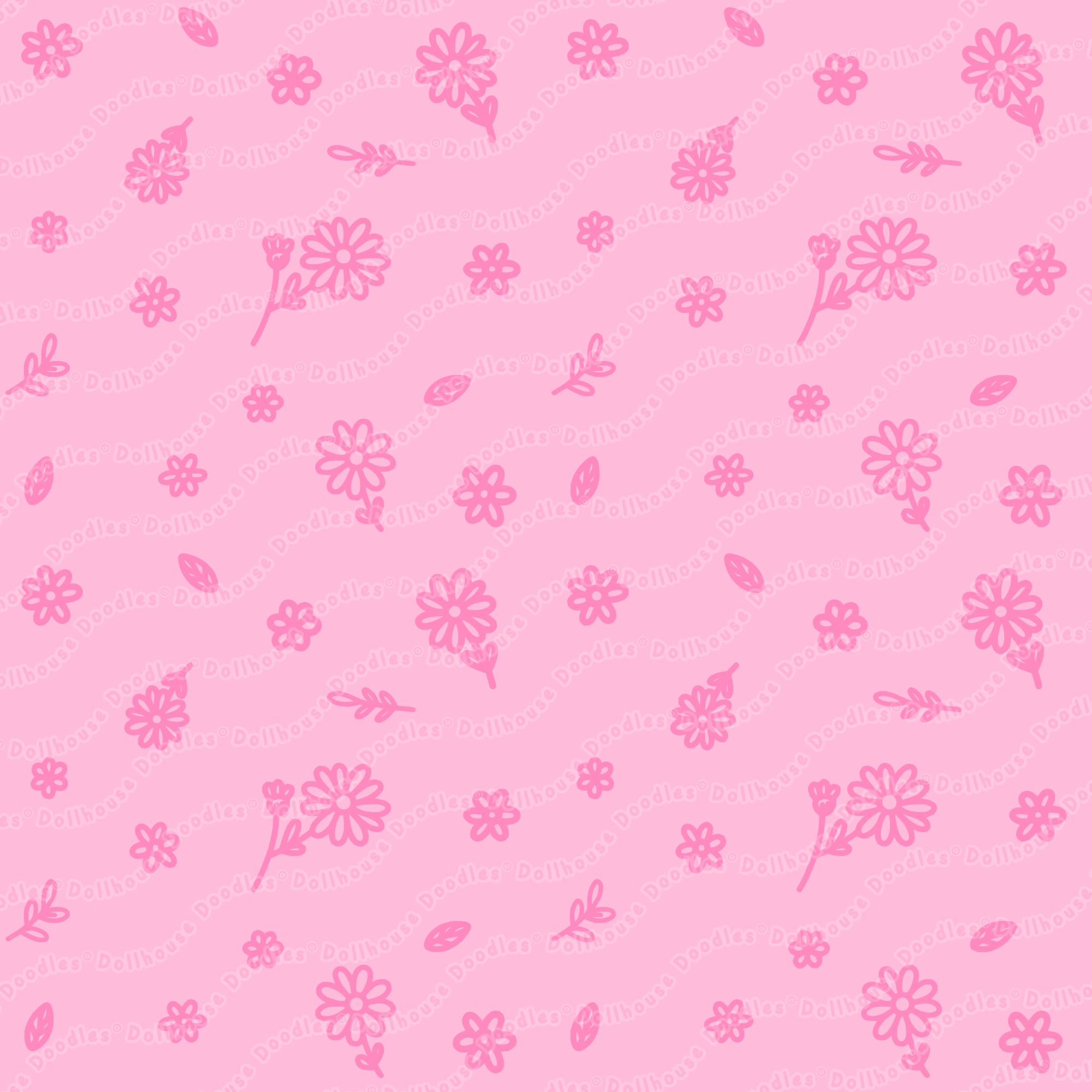 Long Sleeve Pocket Flare Dress - 'Itsy Bitsy Daisy (Rose)'