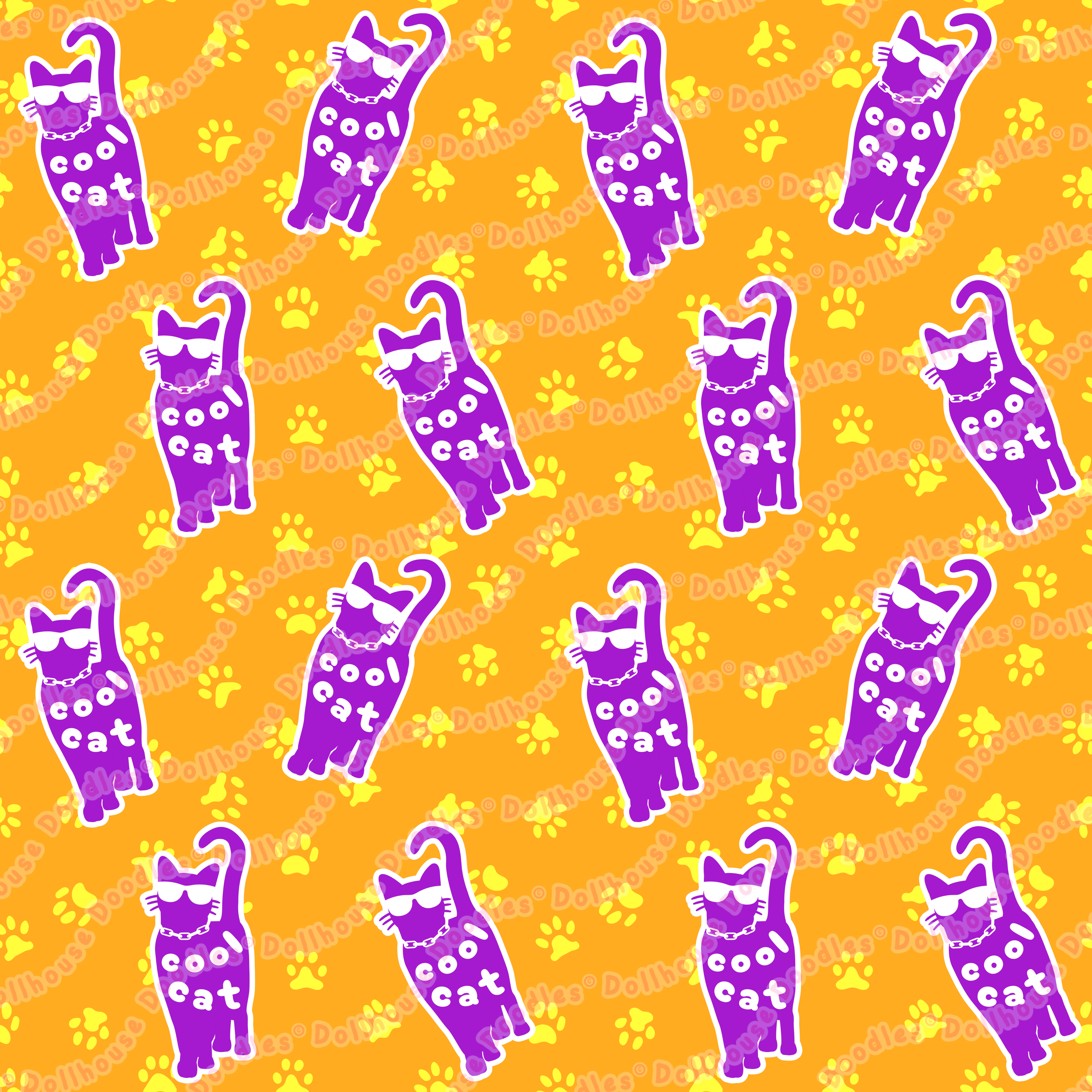 RECYCLED High Waist Pocket Leggings - 'Cool Cat'