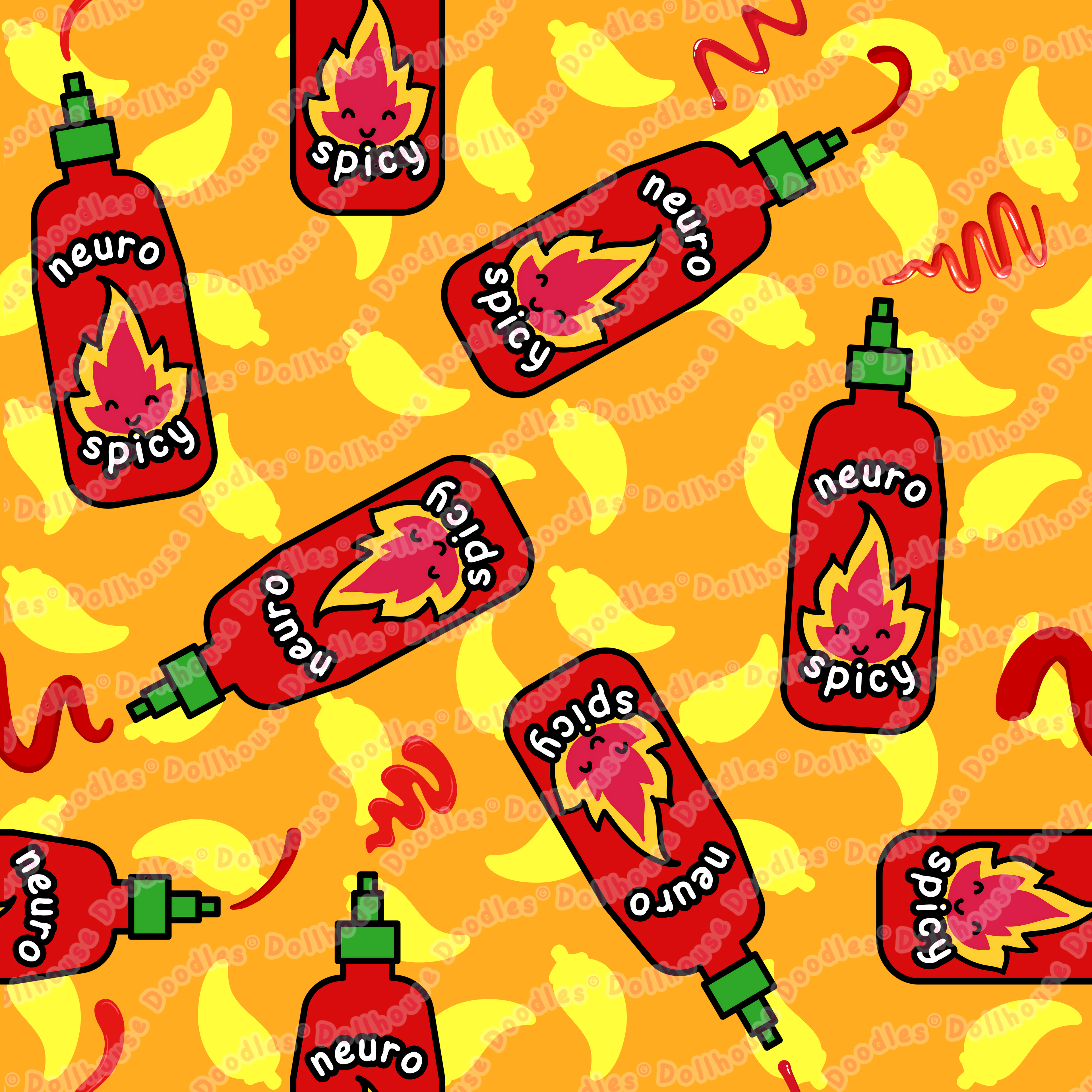 Long Sleeve Pocket Flare Dress - 'Neurospicy'