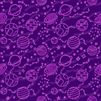 Long Sleeve Pocket Flare Dress - 'Purple Planets' Long Sleeve Dress