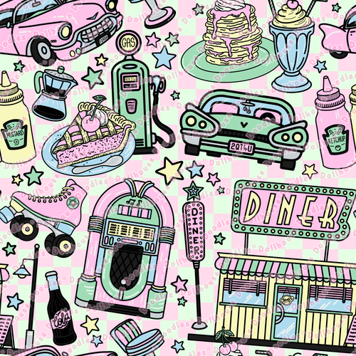 JUMBO Squishy Square Throw Pillow - 'Bubblegum Diner'