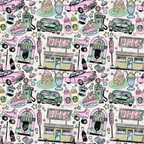 RECYCLED High Waist Pocket Leggings - 'Bubblegum Diner'