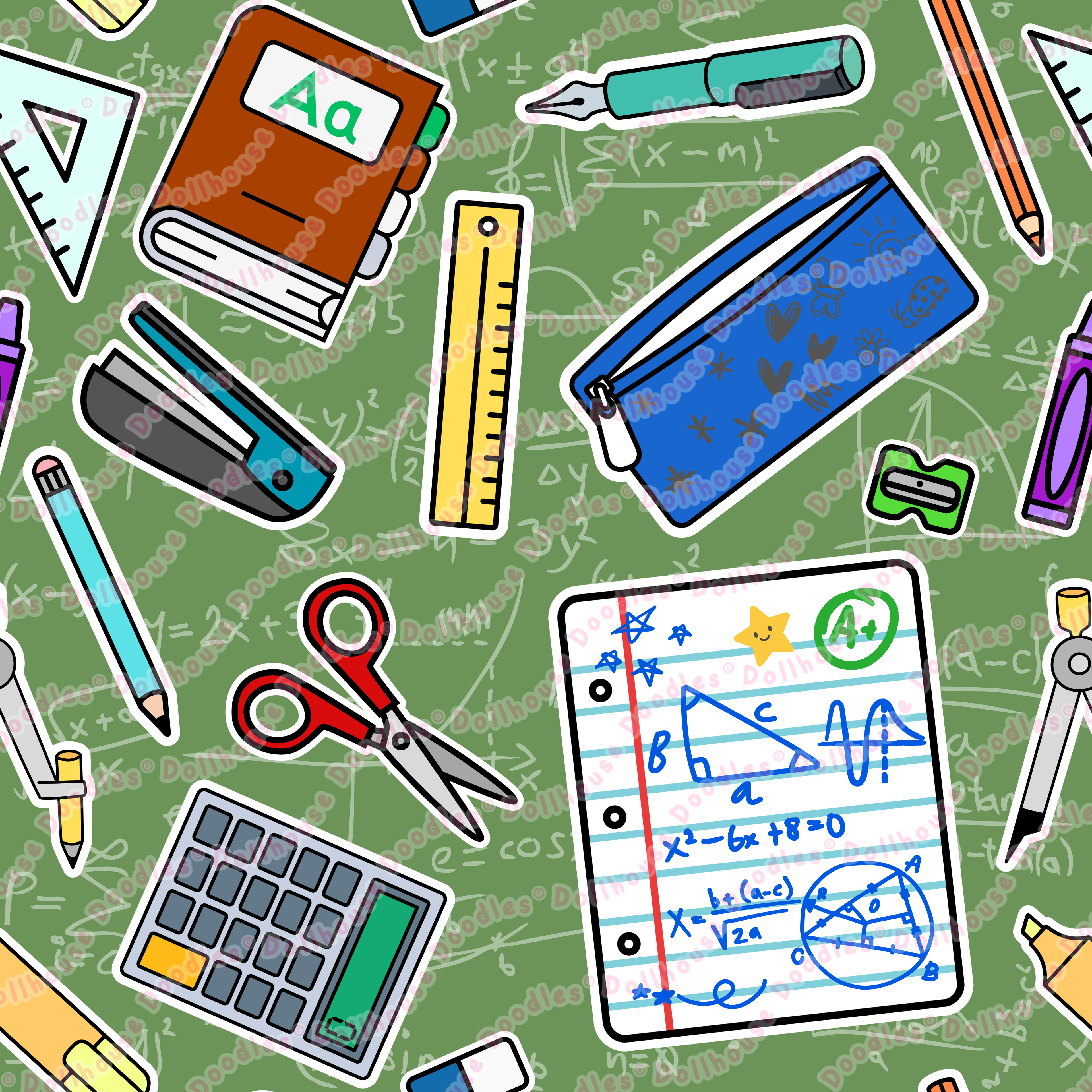 KIDS (2-8yrs) Active Stretch Leggings - 'Teacher's Pet'