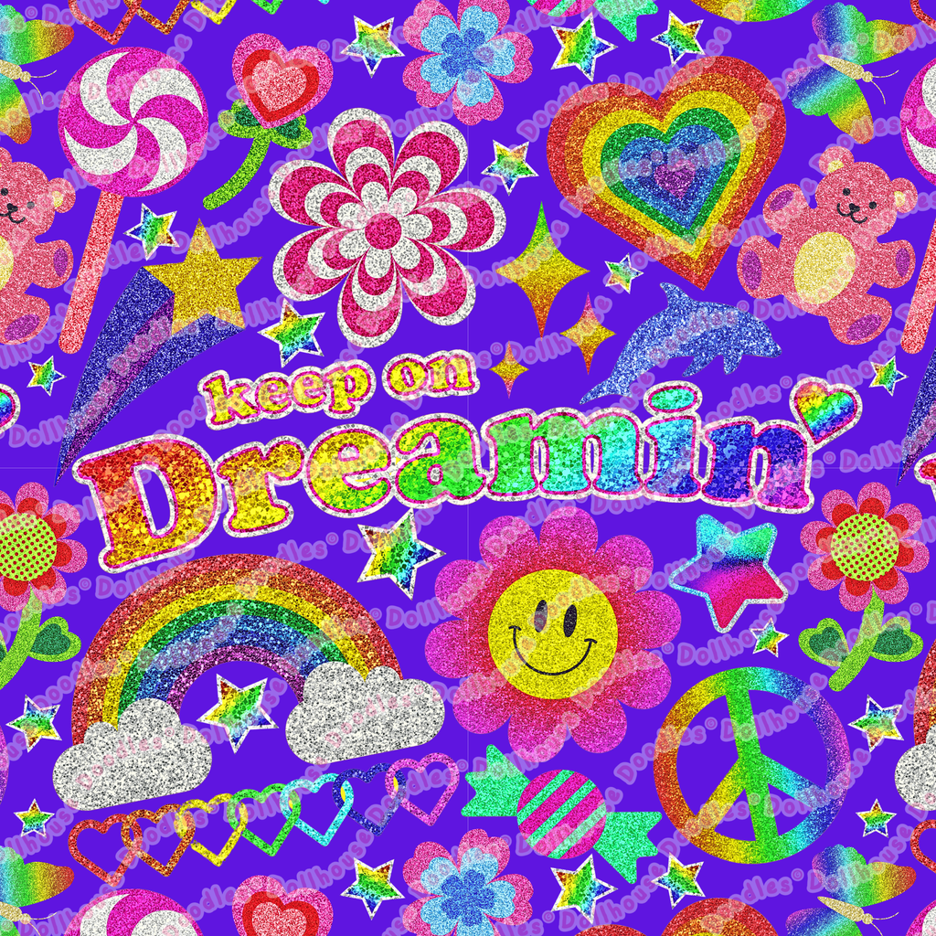 KIDS (2-8yrs) Active Stretch Leggings - 'Glitter Stickers'