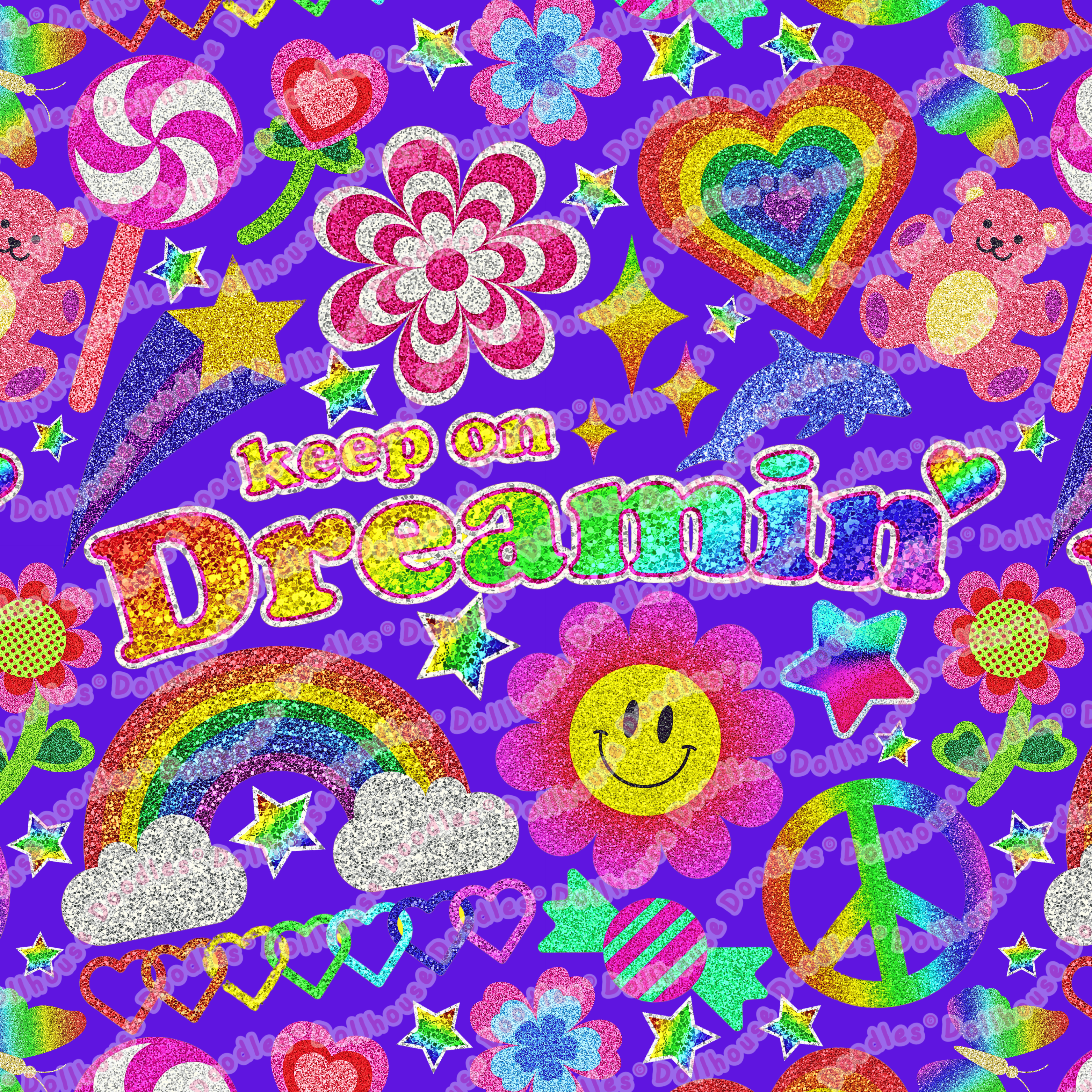 JUMBO Squishy Square Throw Pillow - 'Glitter Stickers'