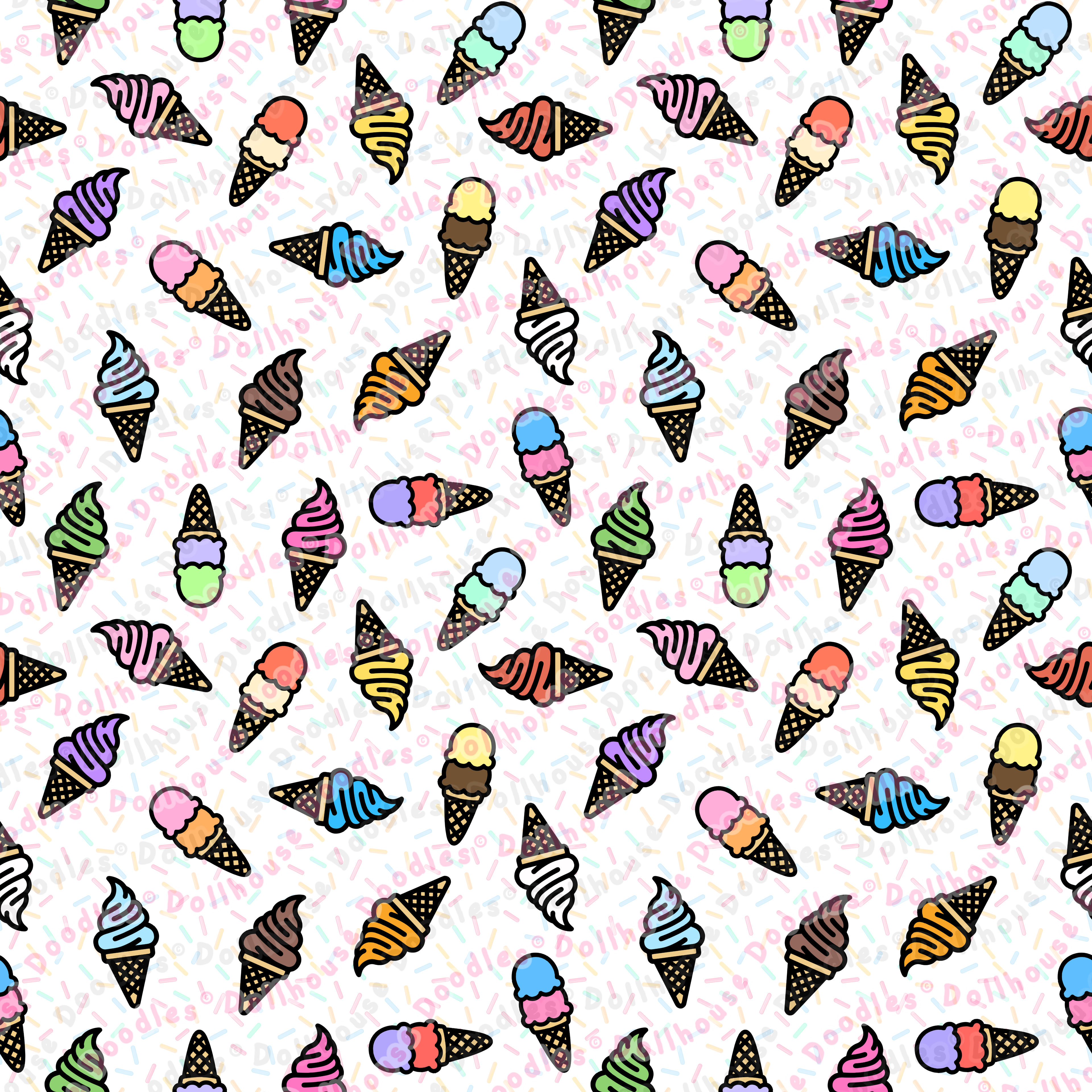 JUMBO Squishy Square Throw Pillow - 'Ice Cream' Cushion