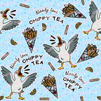 XL Beach Towel - 'Chippy Tea' Towel