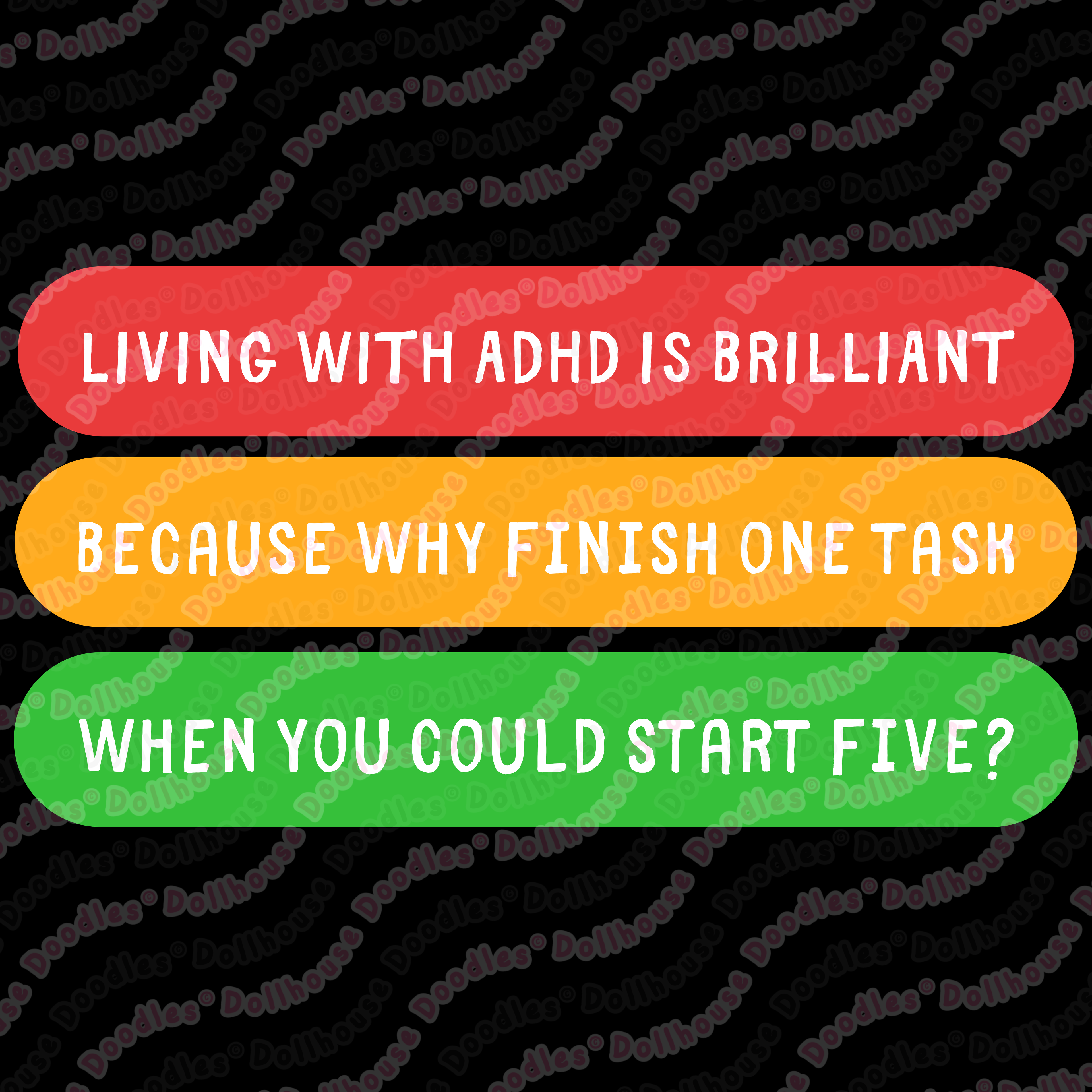Unisex DryBlend® Classic Tee - 'Living With ADHD' T-Shirt