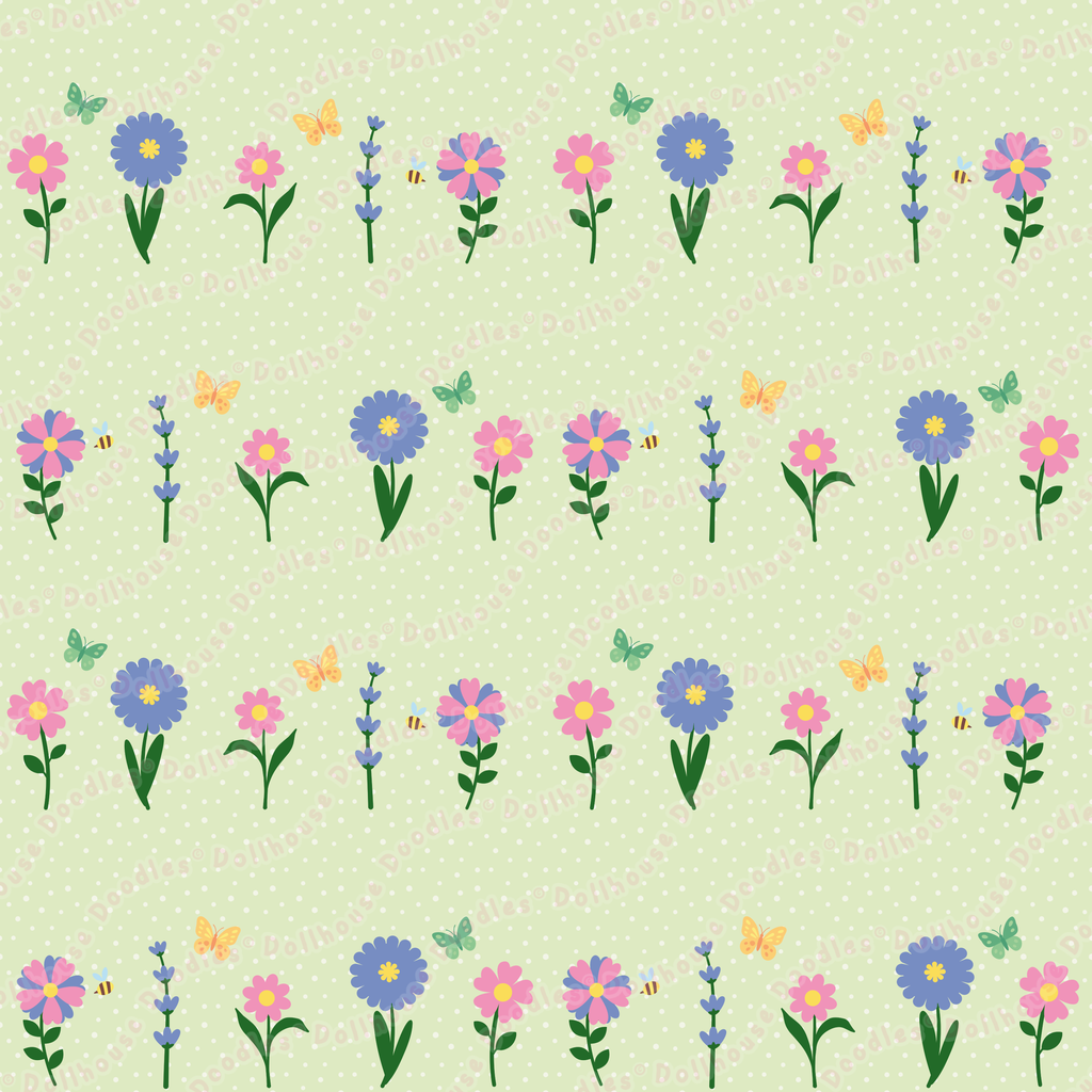 XL Tote Bag with Pocket - 'Spring Stems'