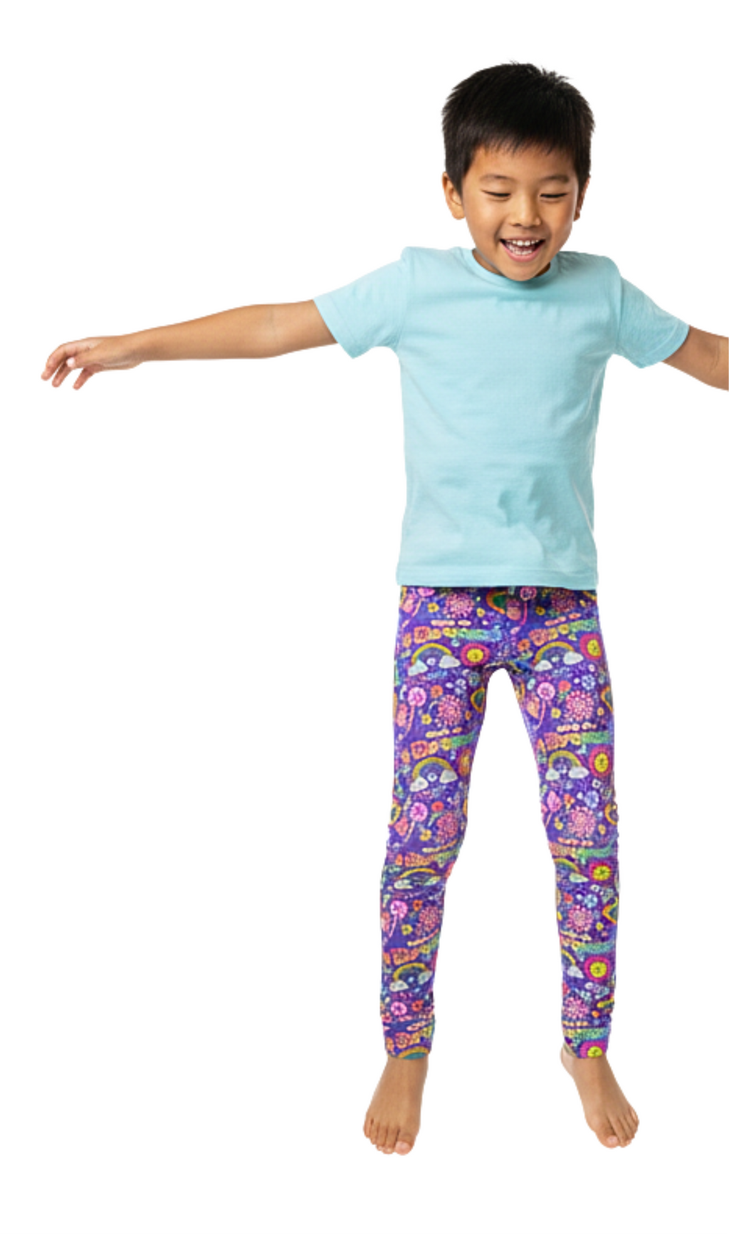 KIDS (2-8yrs) Active Stretch Leggings - 'Glitter Stickers'