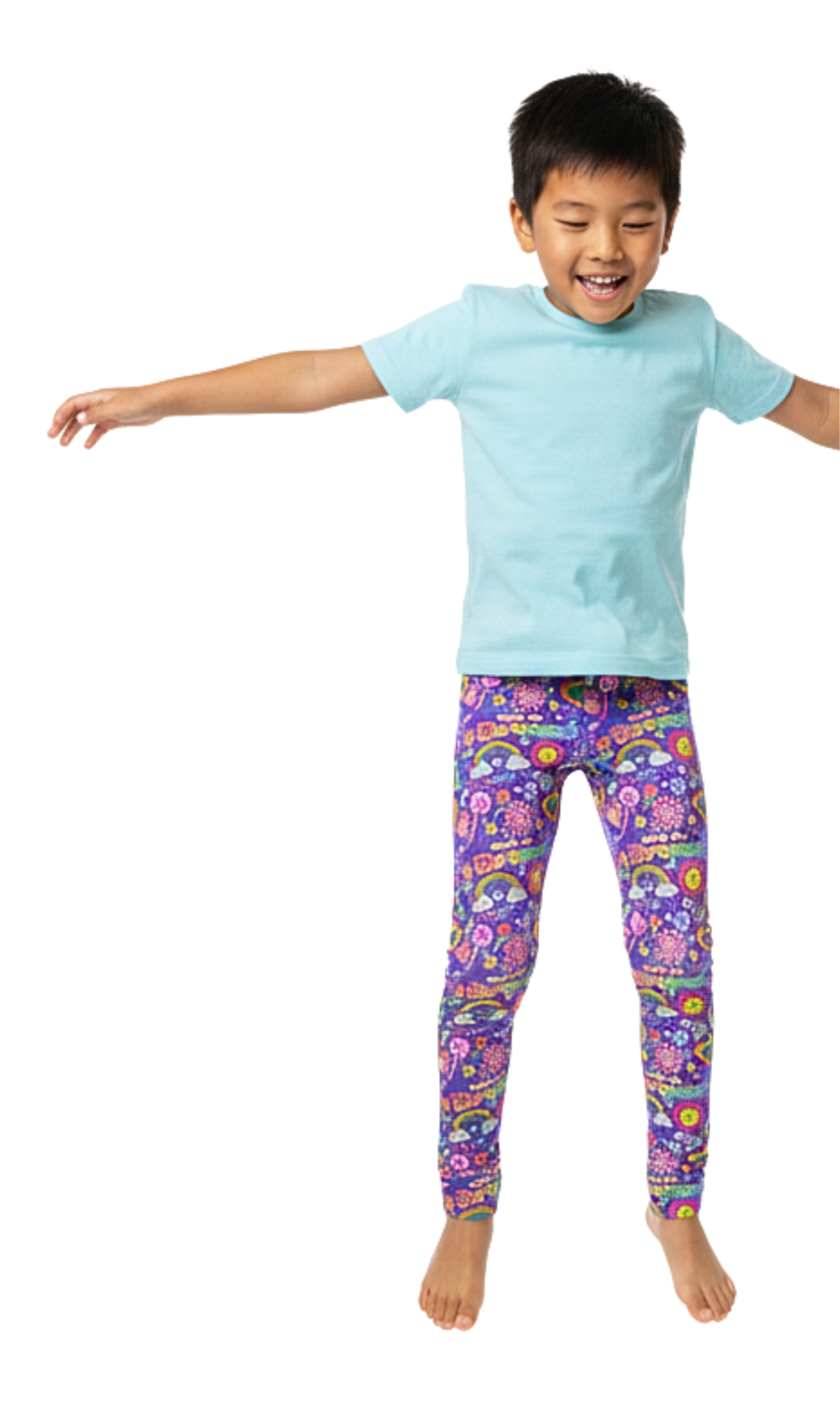 KIDS (2-8yrs) Active Stretch Leggings - 'Glitter Stickers'