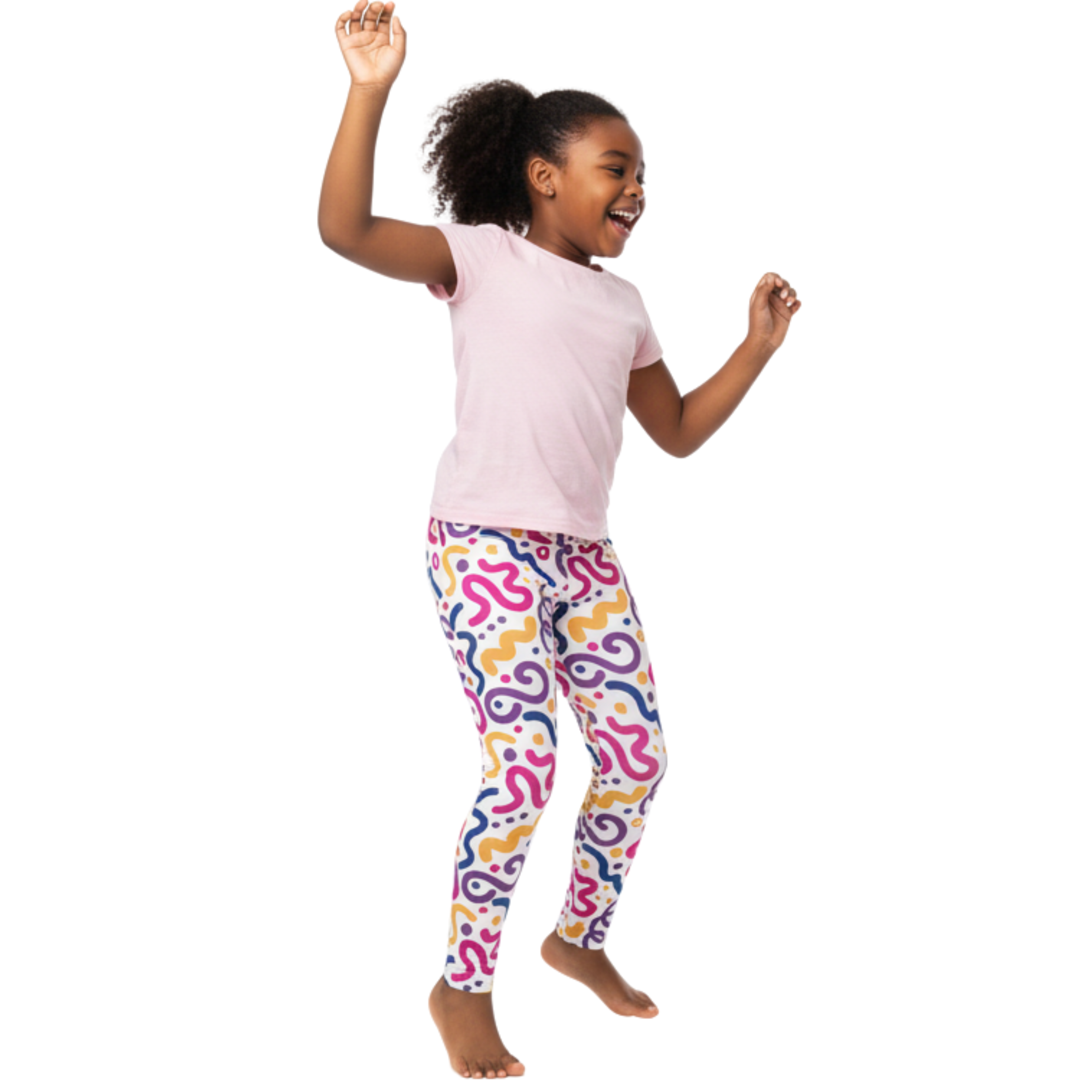 KIDS (2-8yrs) Active Stretch Leggings - 'Squiggles'