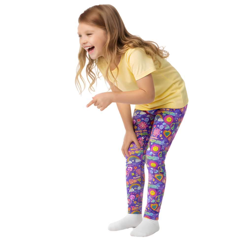 KIDS (2-8yrs) Active Stretch Leggings - 'Glitter Stickers'