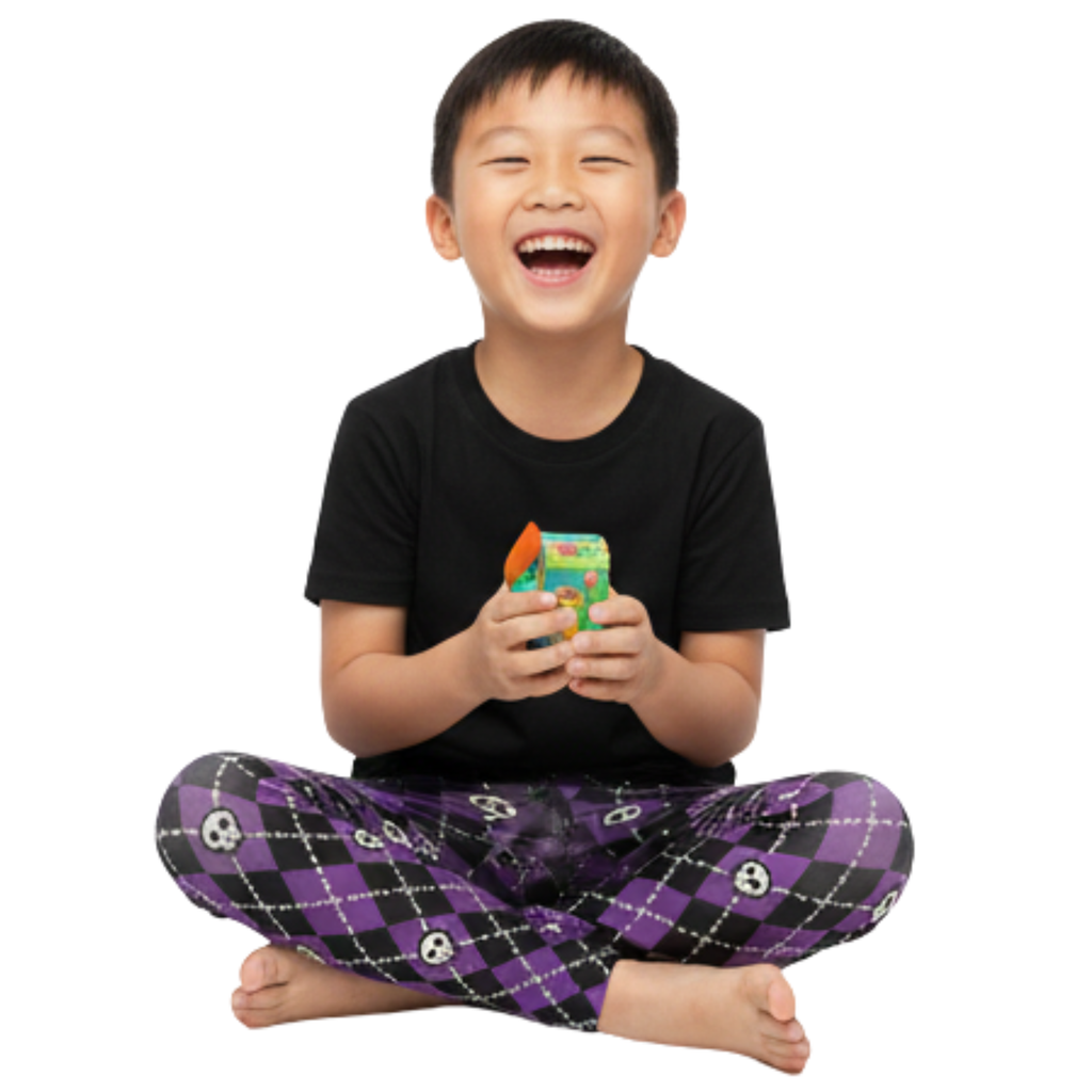 KIDS (2-8yrs) Active Stretch Leggings - 'Diamond Skulls'