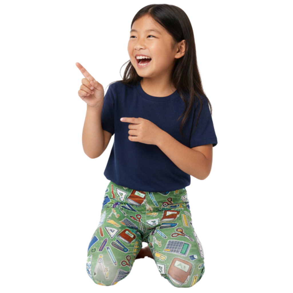 KIDS (2-8yrs) Active Stretch Leggings - 'Teacher's Pet'