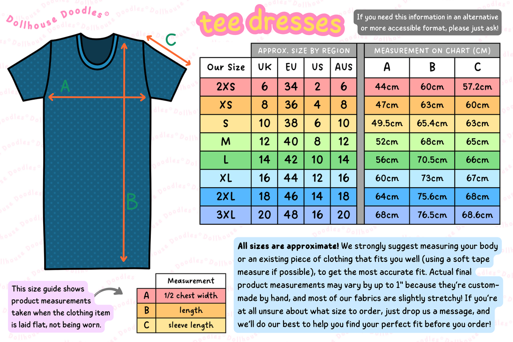 Unisex Multi-wear Tee Dress - 'Dead Cute'