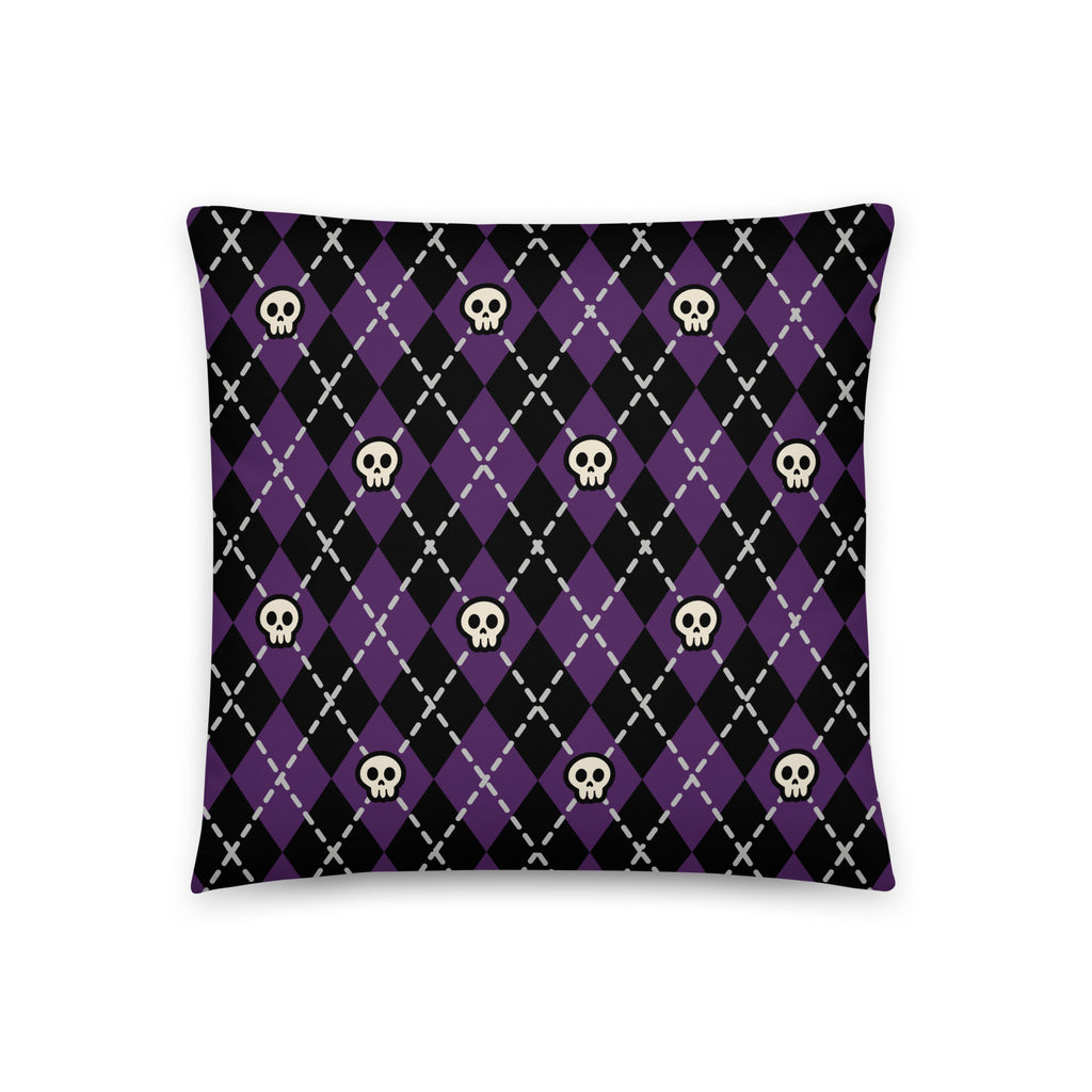 JUMBO Squishy Square Throw Pillow - 'Diamond Skulls'