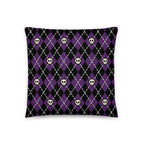 JUMBO Squishy Square Throw Pillow - 'Diamond Skulls'