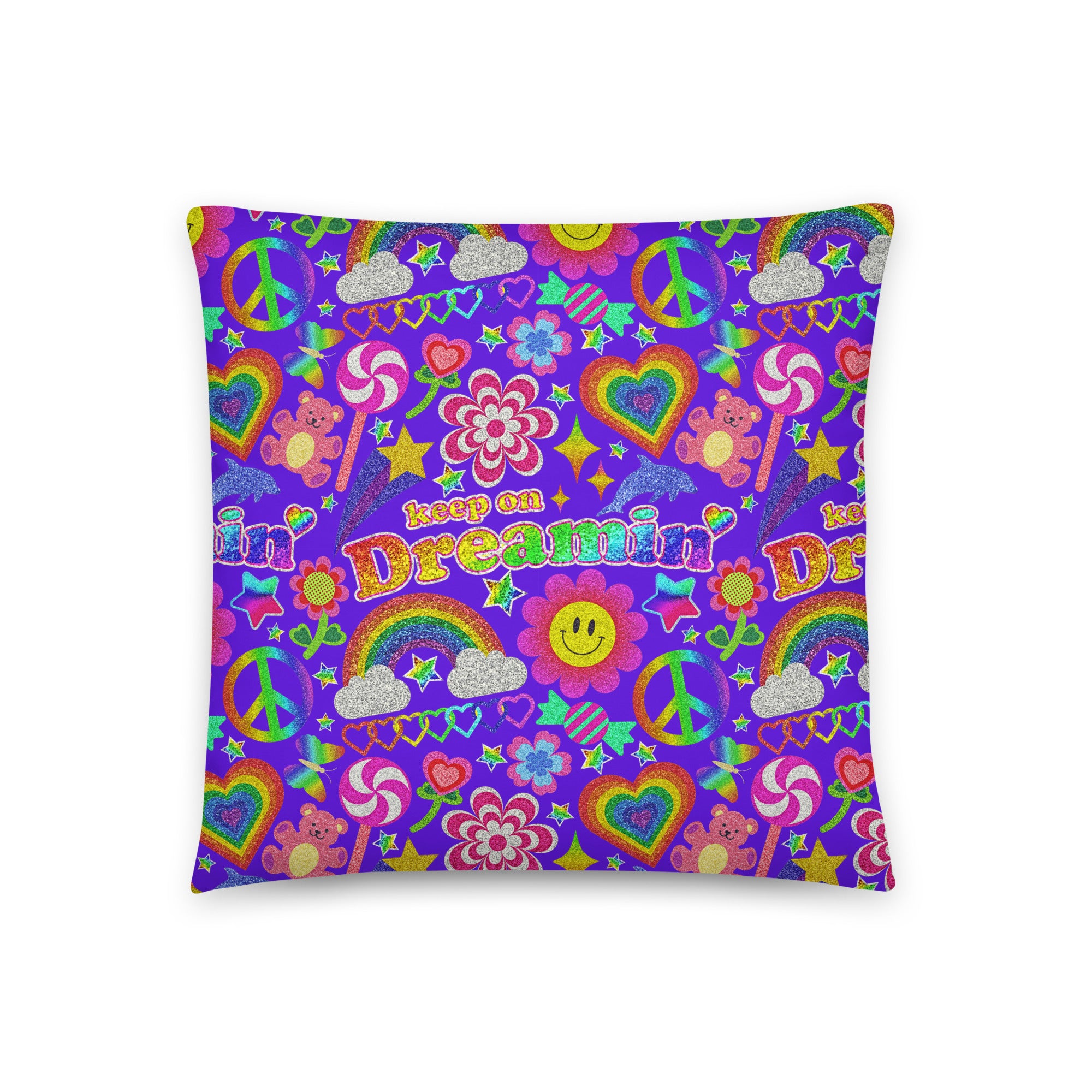 JUMBO Squishy Square Throw Pillow - 'Glitter Stickers'