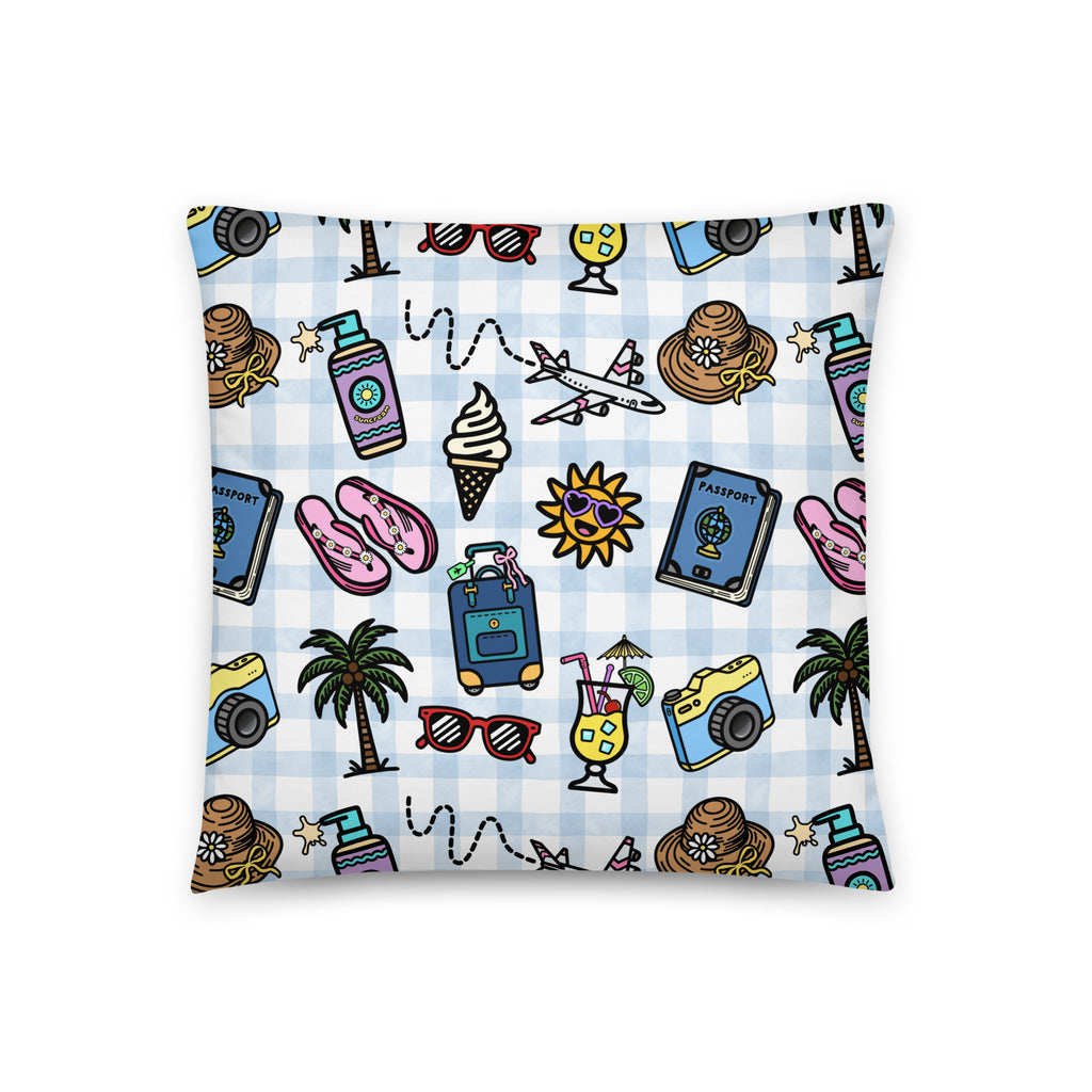 JUMBO Squishy Square Throw Pillow - 'Gingham Getaway'