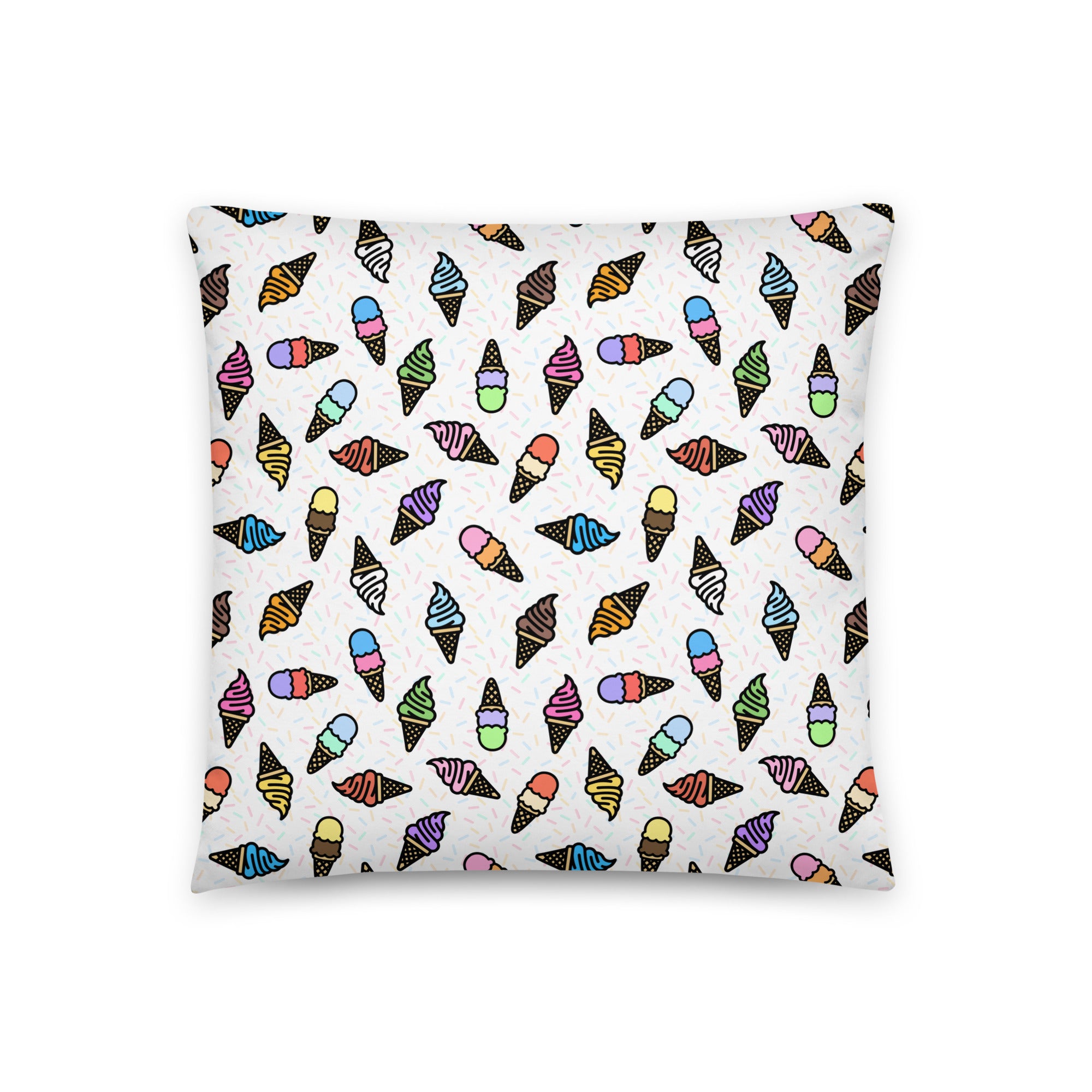 JUMBO Squishy Square Throw Pillow - 'Ice Cream' Cushion