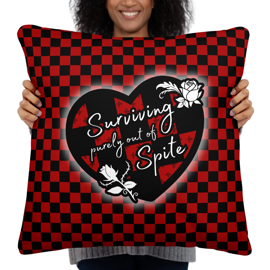 JUMBO Squishy Square Throw Pillow - 'Surviving Purely Out of Spite'