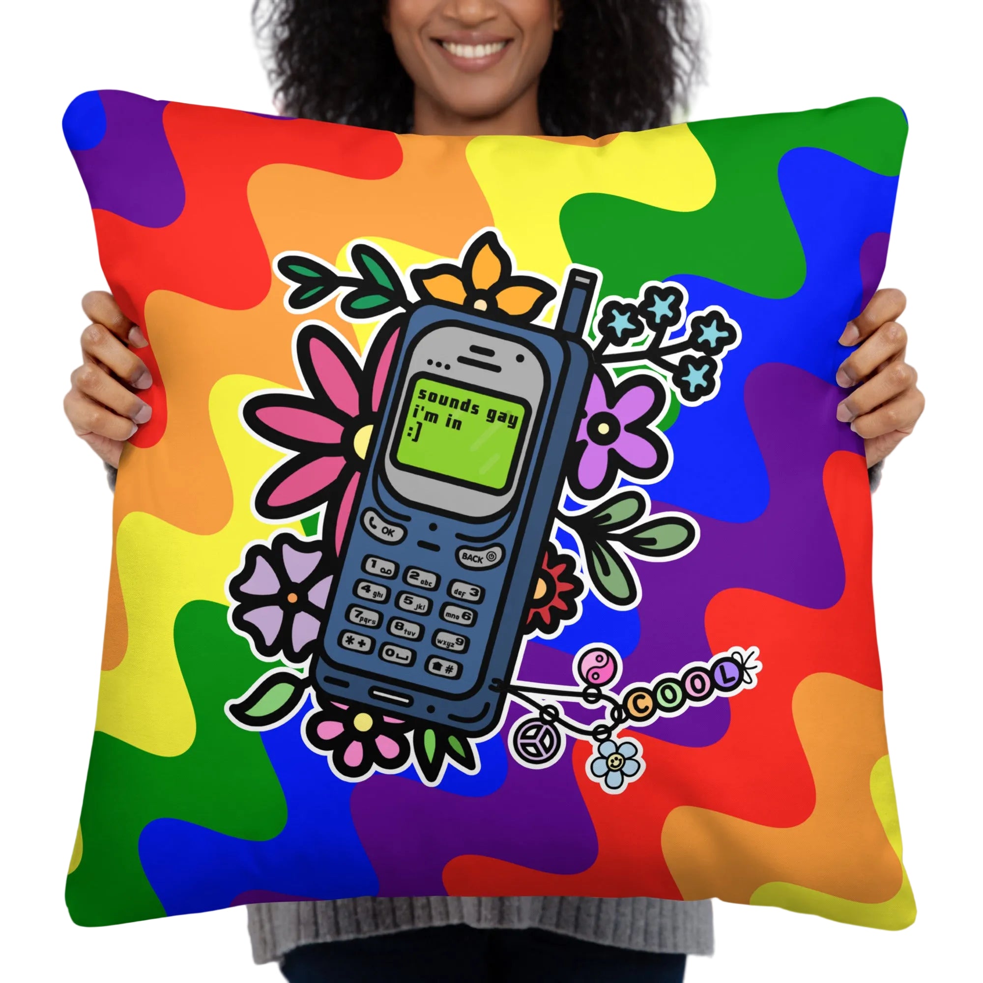 JUMBO Squishy Square Throw Pillow - 'Text Me'
