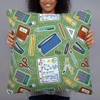 JUMBO Squishy Square Throw Pillow - 'Teacher's Pet'