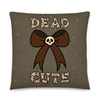 JUMBO Squishy Square Throw Pillow - 'Dead Cute' Large - 22″ × 22″ (55.88cm x 55.88cm)