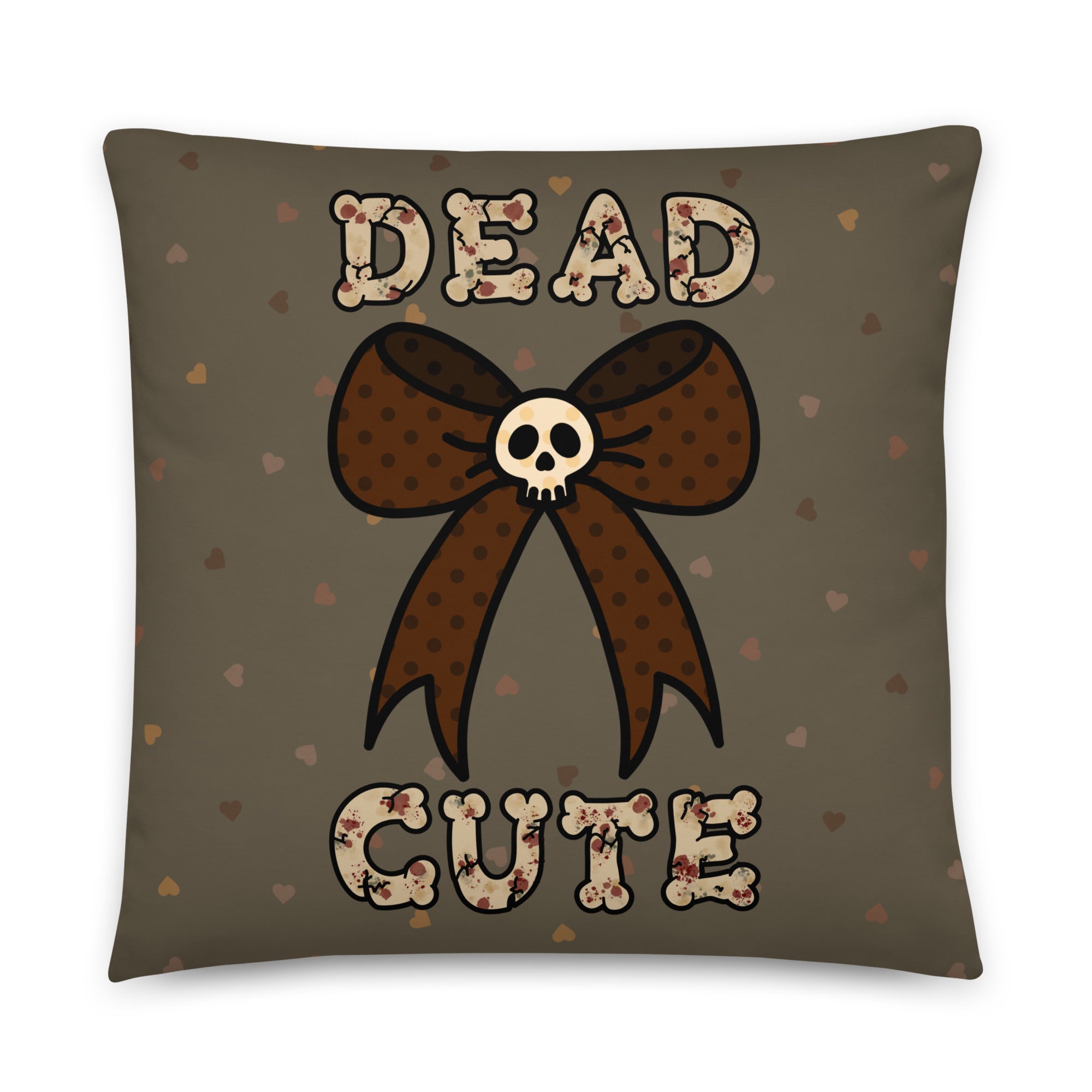 JUMBO Squishy Square Throw Pillow - 'Dead Cute' Large - 22″ × 22″ (55.88cm x 55.88cm)