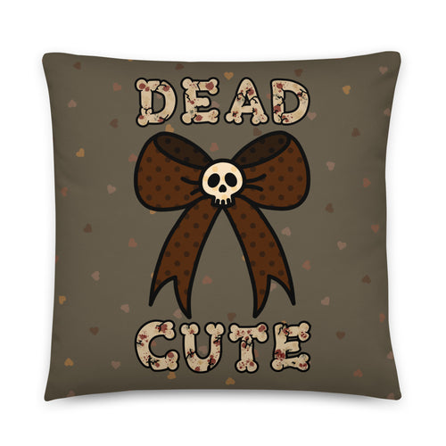 JUMBO Squishy Square Throw Pillow - 'Dead Cute' Large - 22″ × 22″ (55.88cm x 55.88cm)